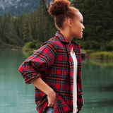 600 Woman's Button Shirt Royal Stewart