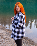412 My Boyfriend's Shirt - Black and White Buffalo Check