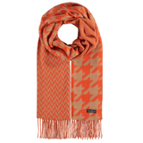 Classic Cashmink Plaid Scarf in Orange Oversized Houndstooth
