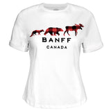 Ladies Red 3 Animal T-Shirt Banff Canada
