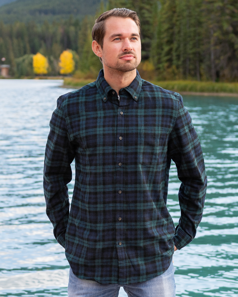 912 Men’s L/S One Pocket Black Watch Flannel Shirt