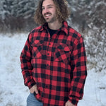 Canadian classic red and black buffalo check camping jacket