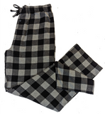 Mens Flannel Lounge Pant / Black & Grey / Buffalo Check