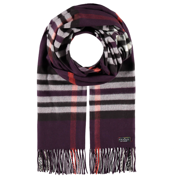 Classic Oversized Plaid Scarf in Plum