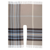 Plaid Ruana (Poncho) in Blue Camel