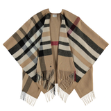 Plaid Ruana (Poncho) in Camel