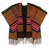 Plaid Ruana (Poncho) in Yellow Camel