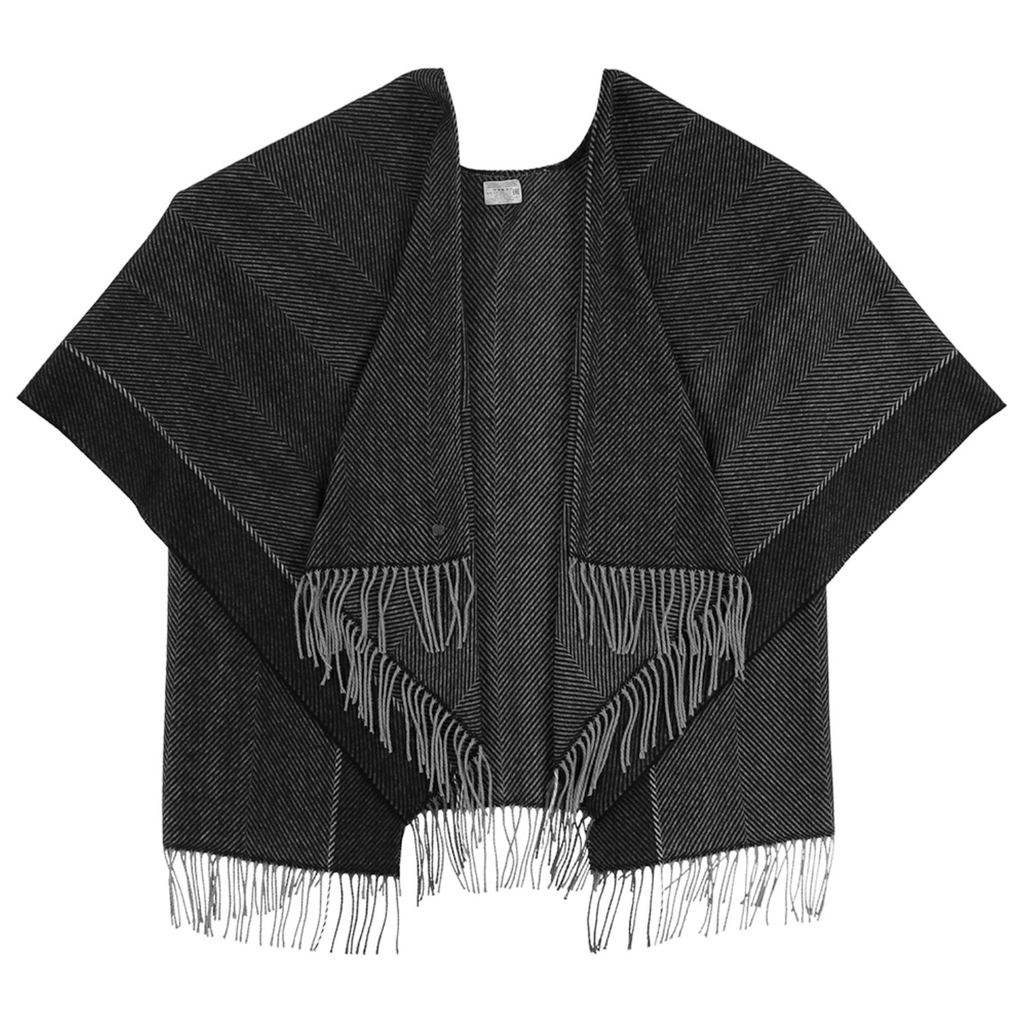 Plaid Ruana (Poncho) in Mountain Grey