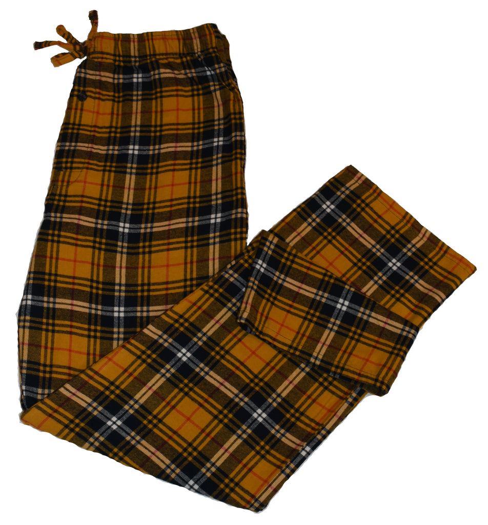 Men's Flannel Lounge Pant / Mustard Navy Plaid