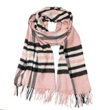 Classic Oversized Plaid Scarf in Light Rose