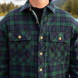 Sherpa Lined Flannel Shirt Mens Blackwatch Plaid