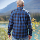 812 Marine Blue Buffalo Check Men's Flannel Shirt