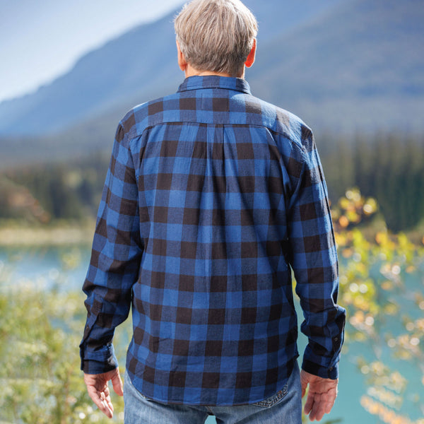 812 Marine Blue Buffalo Check Men's Flannel Shirt Rocky Mountain