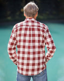 812 Burgundy Buffalo Check Men's Flannel Shirt
