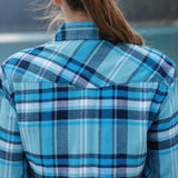 612 Woman's Snap Flannel Shirt in Turquoise