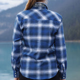 612 Woman's Snap Flannel Shirt in Vintage Blue