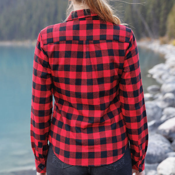 615 / Women's Flannel Shirt in Red/Black Buffalo Check Rocky Mountain Flannel Company