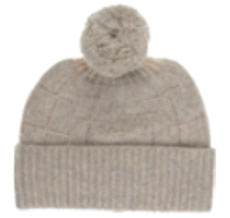 Knit Toque with Pompom Cream