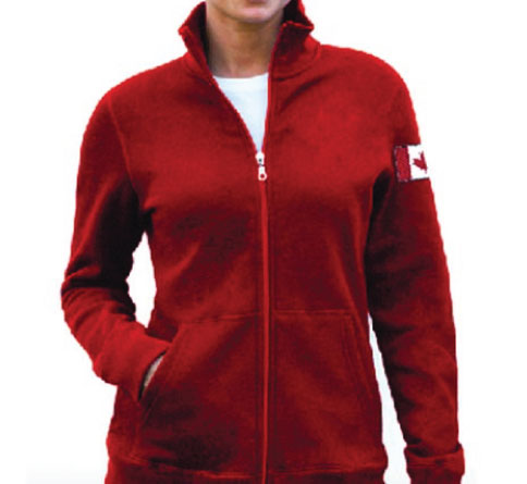Full Zip Canadian Knit Jacket / Harvest Red