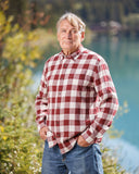 812 Burgundy Buffalo Check Men's Flannel Shirt