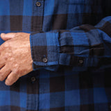 812 Marine Blue Buffalo Check Men's Flannel Shirt