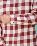 812 Burgundy Buffalo Check Men's Flannel Shirt