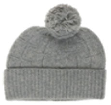 Knit Toque with Pompom Silver