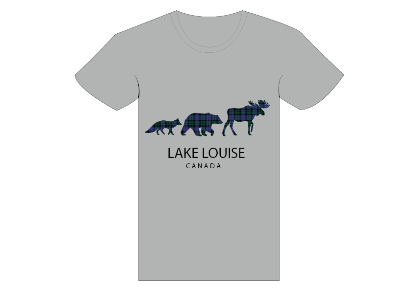 Grey Lake Louise 3 Animal T-Shirt
