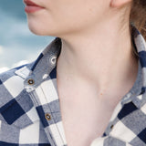612 Woman's Snap Flannel Shirt in Navy Cream Buffalo Check