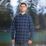 812 Marine Blue Buffalo Check Men's Flannel Shirt