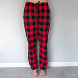 115/ Easy Fit 2 Pc. Flannel Pyjamas / Large Buffalo Check Red/Black