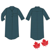 1003 / Woman's Long Flannel Nightshirt /  Nova Scotia Tartan