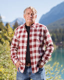 812 Burgundy Buffalo Check Men's Flannel Shirt