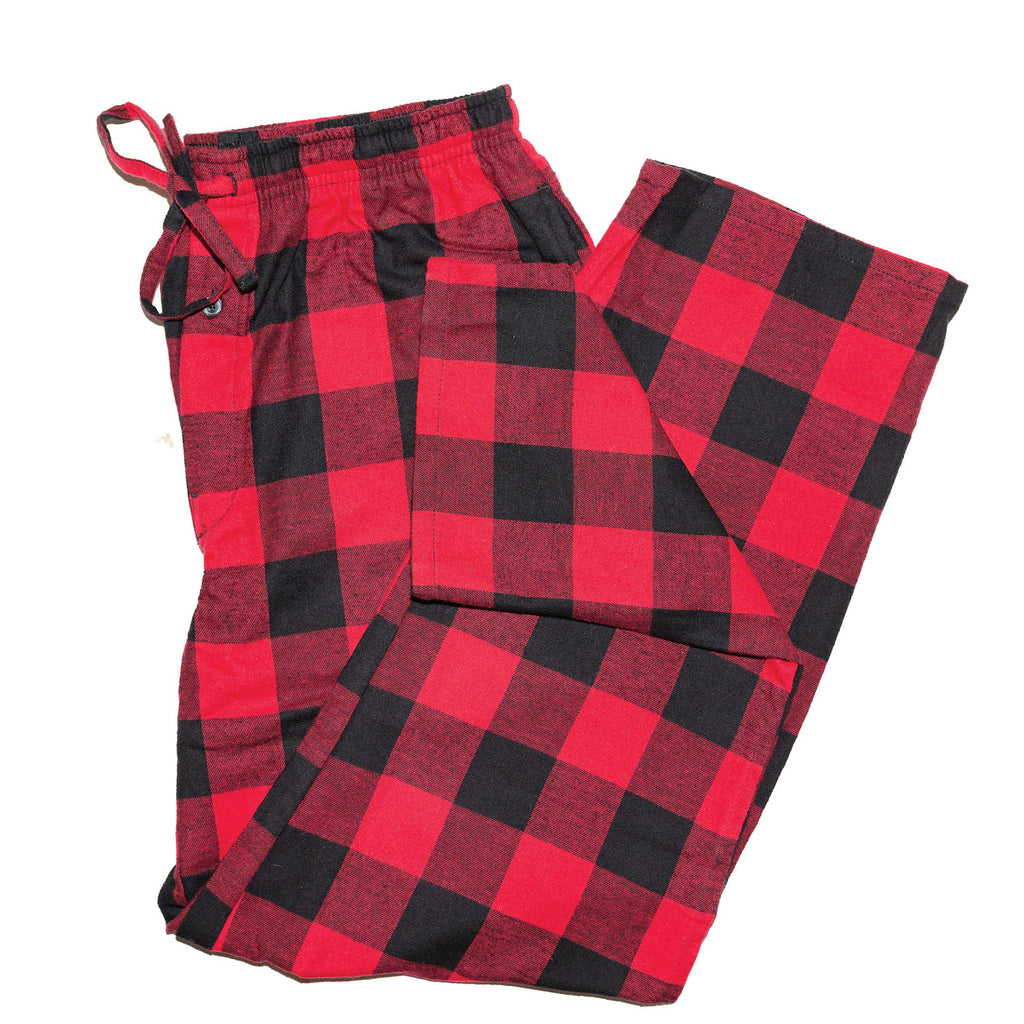 Mens Flannel Lounge Pant / Red Black / Buffalo Check