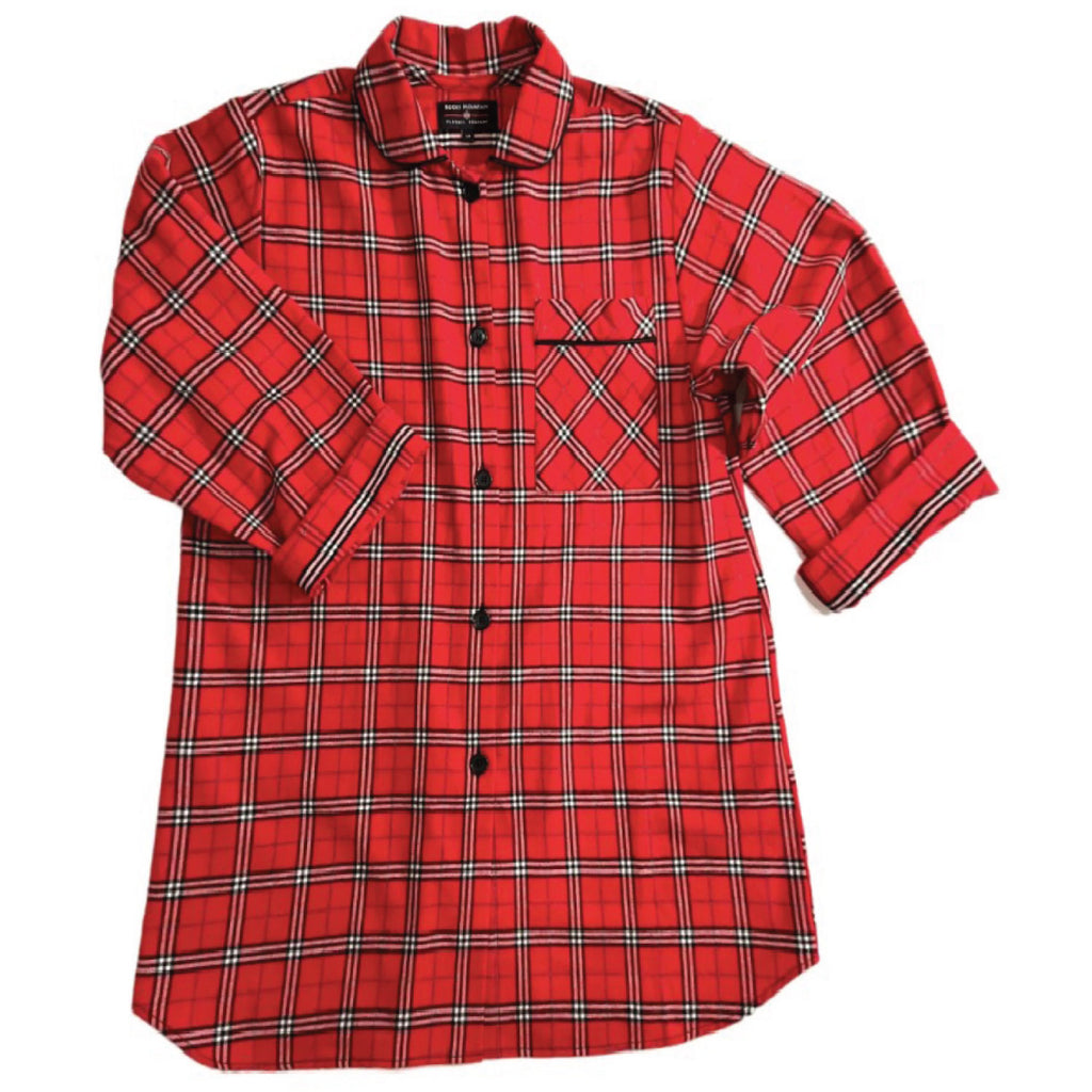 115 / Easy Fit Flannel Nightshirt in red/orange