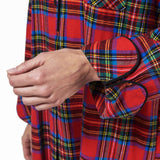 Rocky Mountain Flannel Long Flannel Nightshirt in Royal Stewart Tartan Cuff Sleeve View