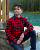 712 Mens L/S 2 Bias Pocket in Red & Black Buffalo Check