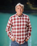 812 Burgundy Buffalo Check Men's Flannel Shirt