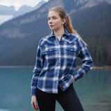 612 Woman's Snap Flannel Shirt in Vintage Blue