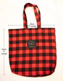 Flannel Tote Bag In Small Red Black Buffalo Check