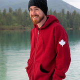 Full Zip Canada Jacket Hoody In Red