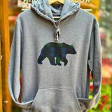 Adults Unisex Grey/ Black Watch Bear Hoodie