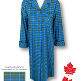 1001 / Woman's Knee Length Flannel Nightshirt / Nova Scotia Tartan