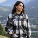 Brush Flannel Shacket /  Black and White Buffalo Check