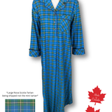 1003 / Woman's Long Flannel Nightshirt /  Nova Scotia Tartan