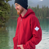 Full Zip Canada Jacket Hoody In Red