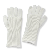 White 3-in-1 Wool-blend Knit Gloves