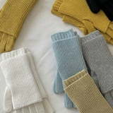 Black 3-in-1 Wool-blend Knit Gloves