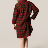 1001 / Woman's Knee Length Flannel Nightshirt in Maple Leaf Tartan Made In Canada