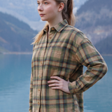 599/ Oversized Woman's Flannel Shirt in Khaki